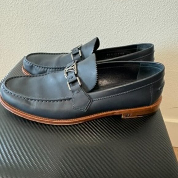 Louis Vuitton Blue Leather Loafers - Picture 3 of 6